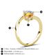 6 - Jianna 6.00 mm Cushion Citrine and Round Forever Brilliant Moissanite 2 Stone Promise Ring 