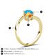 6 - Jianna 6.00 mm Cushion Citrine and Round Turquoise 2 Stone Promise Ring 
