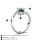 6 - Jianna 6.00 mm Cushion London Blue Topaz and Round Aquamarine 2 Stone Promise Ring 