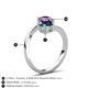 6 - Jianna 6.00 mm Cushion London Blue Topaz and Round Amethyst 2 Stone Promise Ring 