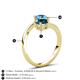 6 - Jianna 6.00 mm Cushion London Blue Topaz and Round Blue Topaz 2 Stone Promise Ring 