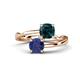 1 - Jianna 6.00 mm Cushion London Blue Topaz and Round Iolite 2 Stone Promise Ring 