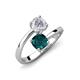 5 - Jianna 6.00 mm Cushion London Blue Topaz and Round White Sapphire 2 Stone Promise Ring 