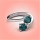 4 - Jianna 6.00 mm Cushion and Round London Blue Topaz 2 Stone Promise Ring 