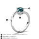 6 - Jianna 6.00 mm Cushion and Round London Blue Topaz 2 Stone Promise Ring 