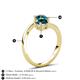 6 - Jianna 6.00 mm Cushion London Blue Topaz and Round Blue Diamond 2 Stone Promise Ring 
