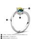 6 - Jianna 6.00 mm Cushion London Blue Topaz and Round Yellow Diamond 2 Stone Promise Ring 