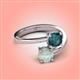 4 - Jianna 6.00 mm Cushion London Blue Topaz and Round Opal 2 Stone Promise Ring 