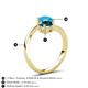 6 - Jianna 6.00 mm Cushion London Blue Topaz and Round Turquoise 2 Stone Promise Ring 