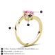 6 - Jianna 6.00 mm Cushion Smoky Quartz and Round Lab Created Pink Sapphire 2 Stone Promise Ring 
