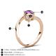 6 - Jianna 6.00 mm Cushion Smoky Quartz and Round Amethyst 2 Stone Promise Ring 