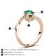 6 - Jianna 6.00 mm Cushion Smoky Quartz and Round Emerald 2 Stone Promise Ring 