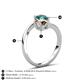 6 - Jianna 6.00 mm Cushion Smoky Quartz and Round London Blue Topaz 2 Stone Promise Ring 