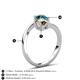 6 - Jianna 6.00 mm Cushion Smoky Quartz and Round Blue Diamond 2 Stone Promise Ring 