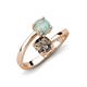 5 - Jianna 6.00 mm Cushion Smoky Quartz and Round Opal 2 Stone Promise Ring 
