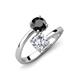 5 - Jianna GIA Certified 6.00 mm Cushion Natural Diamond and Round Black Diamond 2 Stone Promise Ring 