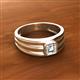 2 - Zion 5.00 mm Asscher Cut Moissanite Solitaire Men Wedding Band 