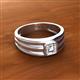 2 - Zion 5.00 mm Asscher Cut Lab Grown Diamond Solitaire Men Wedding Band 