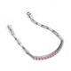 5 - Lily 2.55 ctw Pink Sapphire Paperclip Links Tennis  Bracelet 