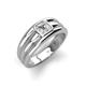 3 - Zion 5.00 mm Asscher Cut Moissanite Solitaire Men Wedding Band 