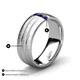 4 - LeBron 0.17 ctw Round Blue Sapphire with Brushed and Polished Finish 8.00 mm Three Stone Men's Wedding Band 