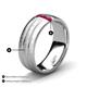4 - LeBron 0.17 ctw Round Ruby with Brushed and Polished Finish 8.00 mm Three Stone Men's Wedding Band 