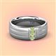 2 - LeBron 1.50 ctw Round Peridot with Brushed and Polished Finish 8.00 mm Three Stone Men's Wedding Band 