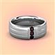 2 - LeBron 0.19 ctw Round Red Garnet with Brushed and Polished Finish 8.00 mm Three Stone Men's Wedding Band 