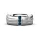 1 - LeBron 0.15 ctw Round Blue Diamond with Brushed and Polished Finish 8.00 mm Three Stone Men's Wedding Band 