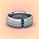 2 - LeBron 0.15 ctw Round Blue Diamond with Brushed and Polished Finish 8.00 mm Three Stone Men's Wedding Band 