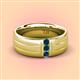 2 - LeBron 0.15 ctw Round Blue Diamond with Brushed and Polished Finish 8.00 mm Three Stone Men's Wedding Band 