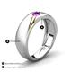 4 - Ekon 1/7 ct Round Amethyst Brushed Satin Finish Solitaire Men Wedding Band (5 mm) 