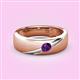 2 - Ekon 1/7 ct Round Amethyst Brushed Satin Finish Solitaire Men Wedding Band (5 mm) 