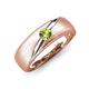 3 - Ekon 1/6 ct Round Peridot Brushed Satin Finish Solitaire Men Wedding Band (5 mm) 