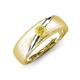 3 - Ekon 1/6 ct Round Yellow Sapphire Brushed Satin Finish Solitaire Men Wedding Band (5 mm) 
