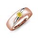 3 - Ekon 1/6 ct Round Yellow Sapphire Brushed Satin Finish Solitaire Men Wedding Band (5 mm) 