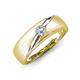 4 - Ekon 1/6 ct Round Natural Diamond Brushed Satin Finish Solitaire Men Wedding Band (5 mm) 