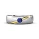 1 - Ekon 1/7 ct Round Iolite Brushed Satin Finish Solitaire Men Wedding Band (5 mm) 
