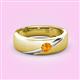 2 - Ekon 1/7 ct Round Citrine Brushed Satin Finish Solitaire Men Wedding Band (5 mm) 