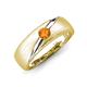 3 - Ekon 1/7 ct Round Citrine Brushed Satin Finish Solitaire Men Wedding Band (5 mm) 
