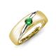 3 - Ekon 1/6 ct Round Green Garnet Brushed Satin Finish Solitaire Men Wedding Band (5 mm) 
