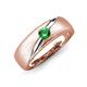 3 - Ekon 1/6 ct Round Green Garnet Brushed Satin Finish Solitaire Men Wedding Band (5 mm) 