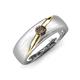 3 - Ekon 1/6 ct Round Smoky Quartz Brushed Satin Finish Solitaire Men Wedding Band (5 mm) 