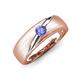 3 - Ekon 1/6 ct Round Tanzanite Brushed Satin Finish Solitaire Men Wedding Band (5 mm) 