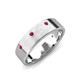 3 - Orion 0.20 ctw Round Ruby Brushed Satin Finish Men Wedding Band (8 mm) 