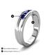 5 - Aaron 0.60 ctw Blue Sapphire 5 Stone Men Wedding Band (5 mm) 