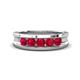 1 - Aaron 0.50 ctw Ruby 5 Stone Men Wedding Band (5 mm) 