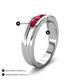 5 - Aaron 0.50 ctw Ruby 5 Stone Men Wedding Band (5 mm) 