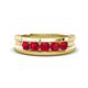 1 - Aaron 0.50 ctw Ruby 5 Stone Men Wedding Band (5 mm) 