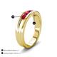 5 - Aaron 0.50 ctw Ruby 5 Stone Men Wedding Band (5 mm) 